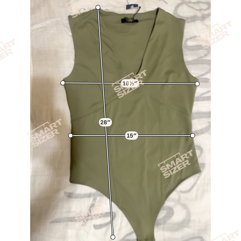 Women's House of Harlow 960 Olive Green Sleeveless Bodysuit size L - Picture 5 of 5